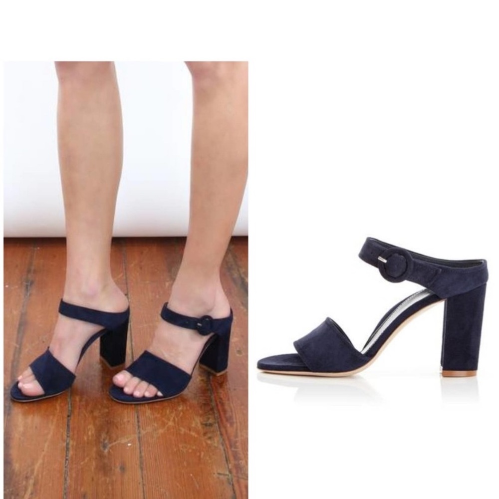 MARION PARKE LORA HEELED SLIDE NAVY BLUE
